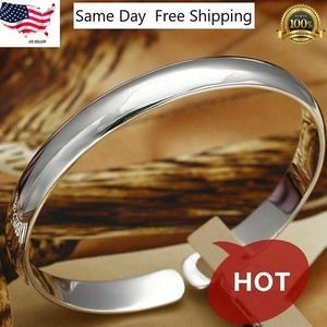 Elegant Silver Plated New Fashion Jewelry Unique Open Bracelet Bangle Cuff